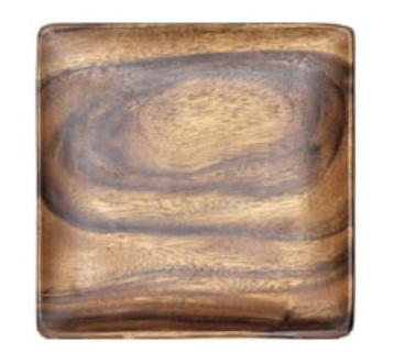 12" Square Wood Plate
