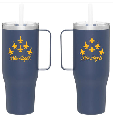 40 oz Insulated Blue Angels Tumbler with Straw